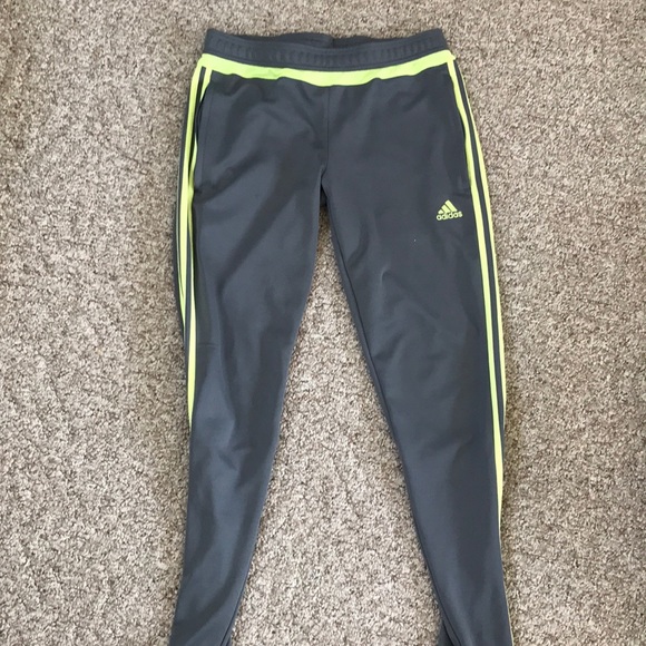 Gray and yellow Adidas Soccer pants - Picture 1 of 2